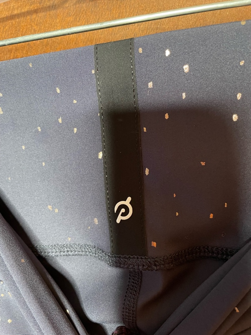 Peloton Show Up Navy Gold Sparkle High Rise Leggings Athletic Workout Yoga S - Picture 4 of 6
